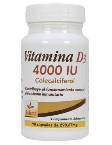 Vitamina D3 4000 UI, 90 cápsulas de Bilema